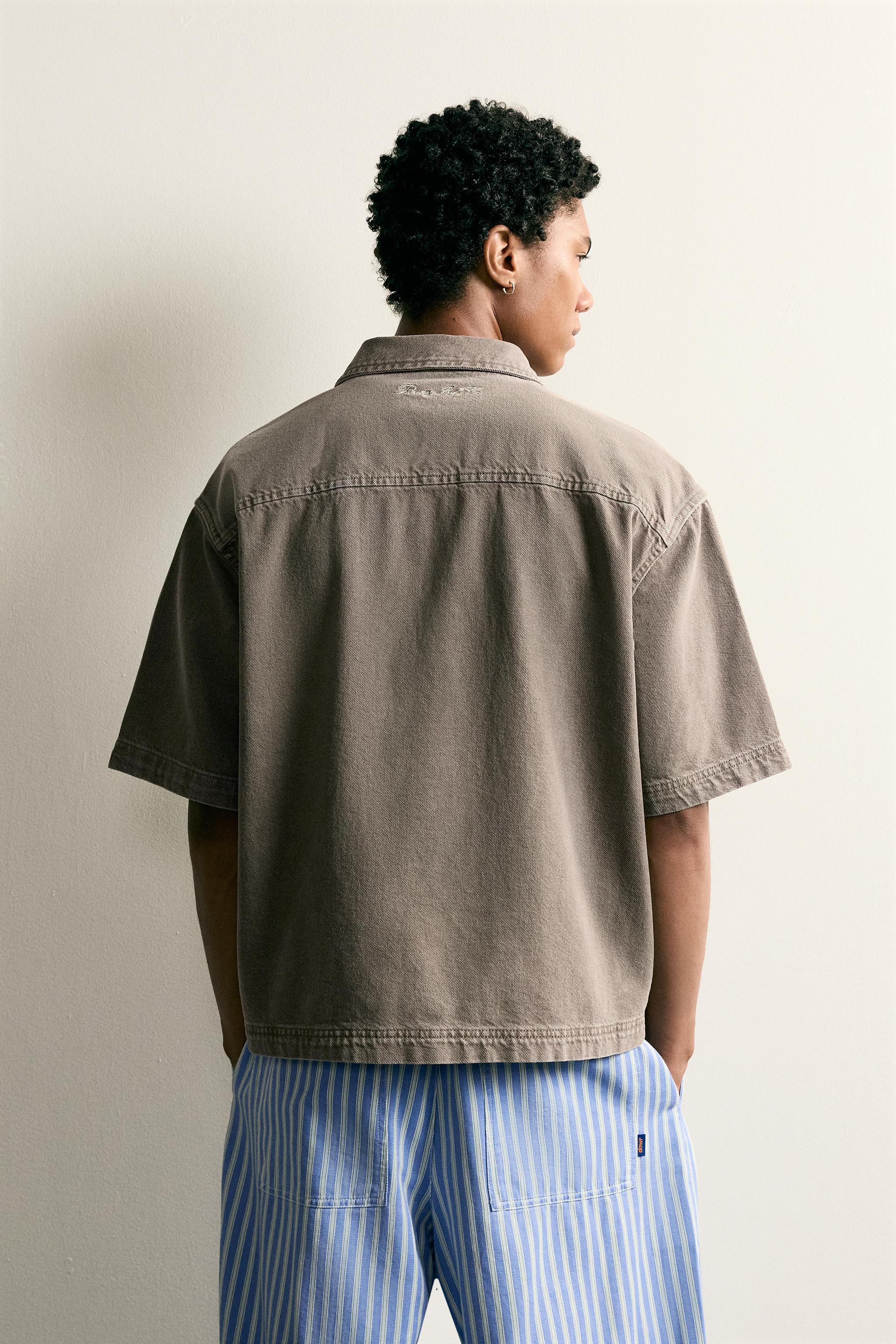 EMBROIDERED PATCH BOXY FIT OVERSHIRT